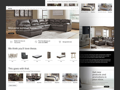 Sofa - Modern Furniture Landing Page Website brand branding clean design flat furniture graphic design illustration logo minimal mockup photoshop sofa ui vector web design website