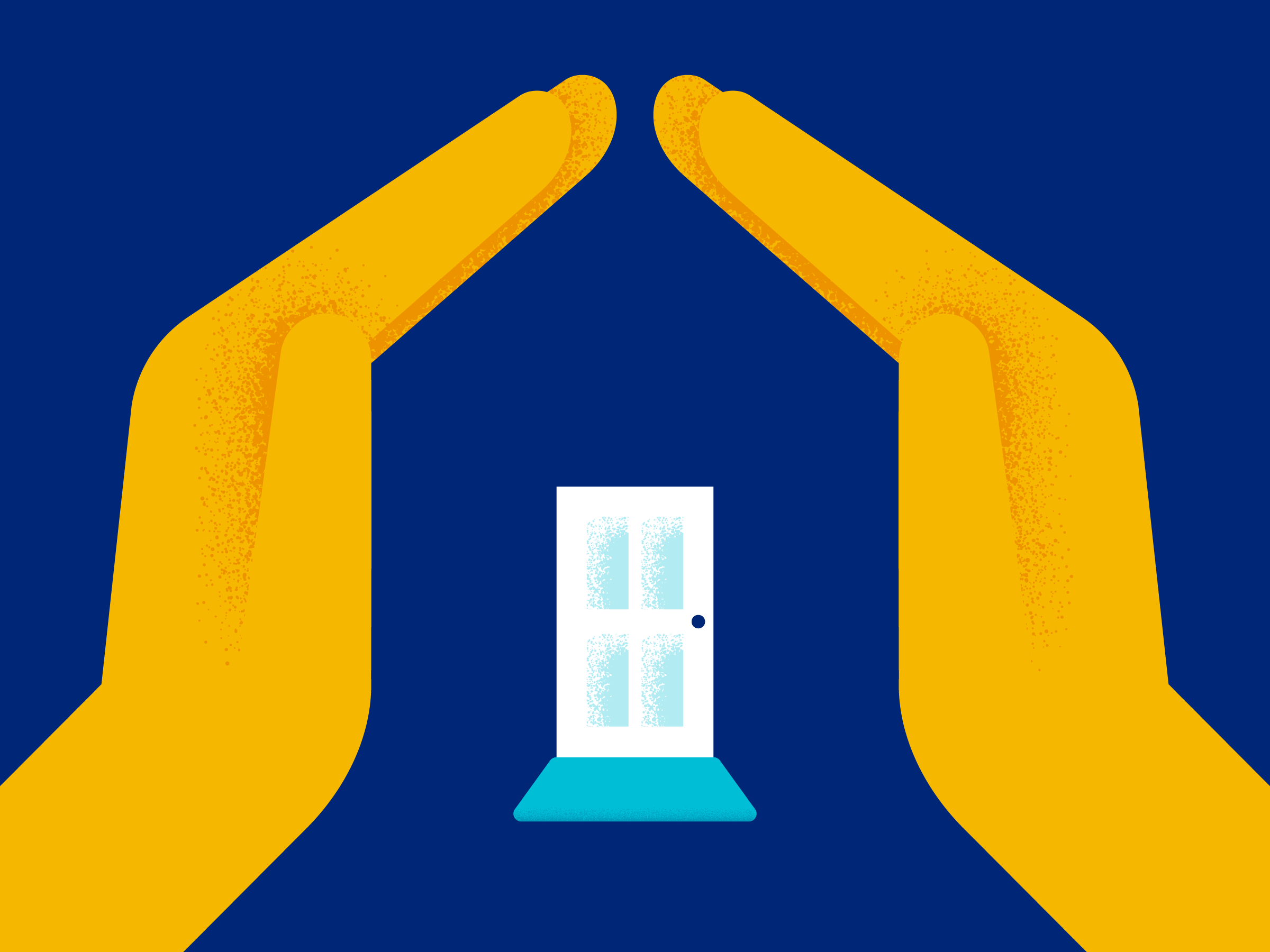 In-home Care care door flat hands health health care healthcare home house house hands illustration illustrator in home in home in home care in home care negative space united unitedhealthcare vector