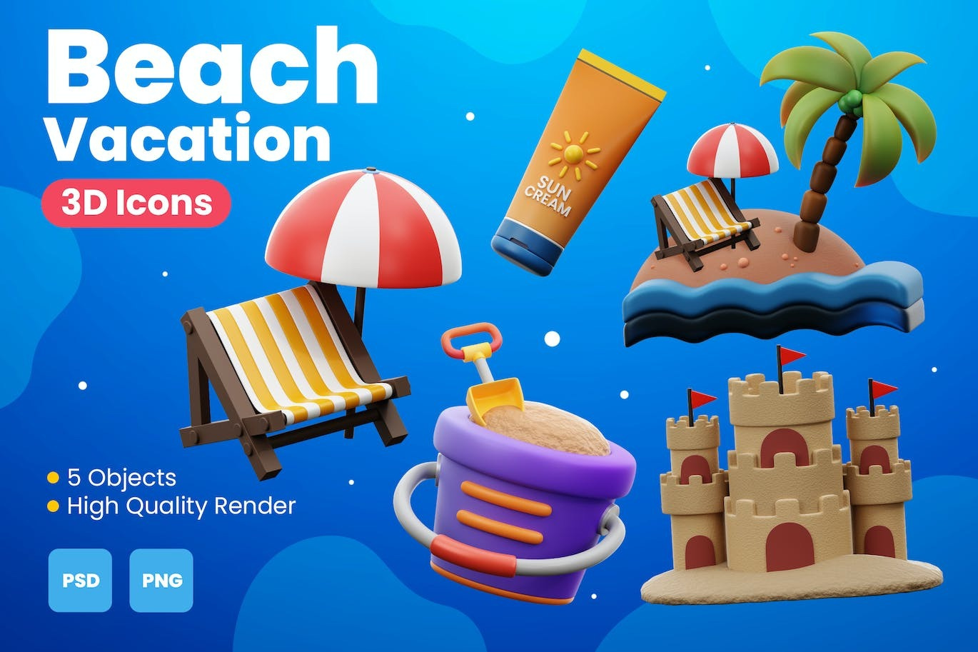 Beach Vacation 3D Illustrations art artist artwork coreldraw creative cuberto designer digitalart freelance graphic graphic design graphicdesign graphics illustrator inspiration logodesign motion designer photoshop poster vector
