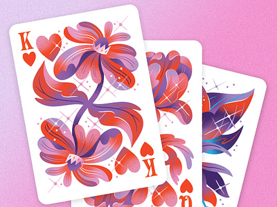 Glittering Flowers Playing Card Deck card deck disco drawing floral flowers game game illustration gradient illustration jordan kay magical noise playing cards psychedelic sparkly texture