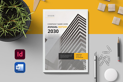Annual Report Template Word & INDD a4 annual annual report annual report brochure annualreport bifold brochure booklet brochure business brochure business proposal catalog catalogue company profile flyer indesign lookbook pitch pitchdeck proposal trifold