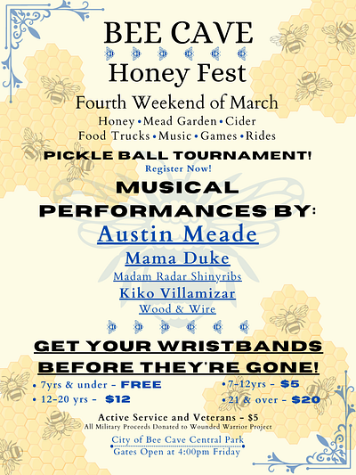 Bee Cave Honey Fest Poster design graphic design poster typography