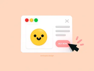 Shopping for Smiles 3d buy now cta cursor emoji octane shopping smile smiley face