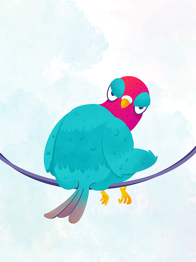 Grumpy pigeon funnyillustration illustration pigeon procreate