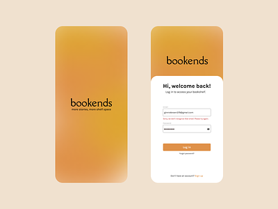 Bookends - wrong email UX writing prompt app copy design uxwriting uxwritingchallenge