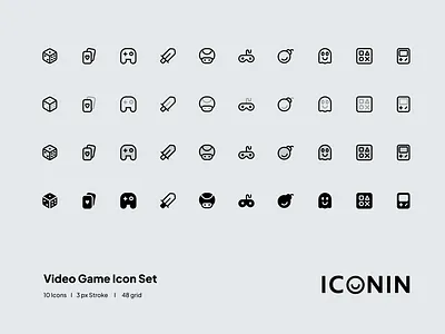 Iconin : Video Game Icon Set app icon logo app icons flat icons icon icon illustration icon pack iconin iconography icons icons set iconset illustration interface icon line icons product icon store stroke icons ui icons vector icons web icons