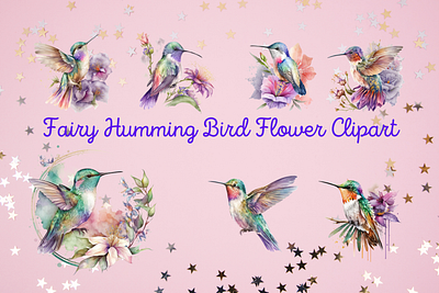 Fairy Humming Bird Flower Clipart bird clipart humming bird hummingbird