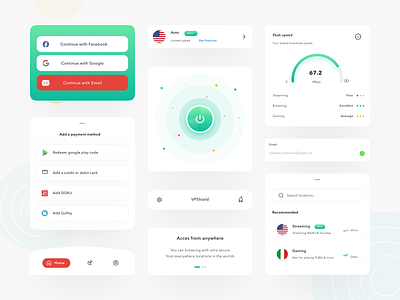 VPN - Component Design component design form header internet login mobile private system ui virtual vpn