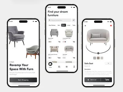 Furn - Furniture Mobile App e commerce ecommerce ecommerce app furniture furniture app homedecor ikea interior marketplace marketplace mobile app mobile app mobile app design mobile design online shopping shop shopping app sofa store ui ui design