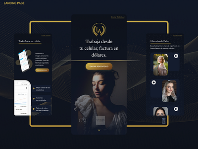 Model Management Agency, Landing Page Design design elegance figma grandeur hero section landing page logo luxury mobile app mobile webpage model modeling ui website