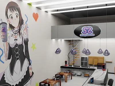 3D Render, Manga Cafe 3d art graphic design illustration