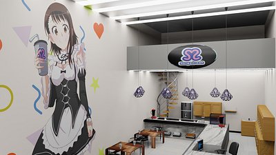 3D Render, Manga Cafe 3d art graphic design illustration