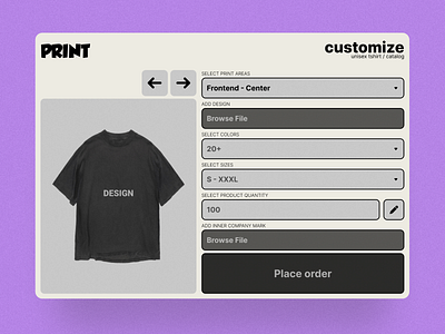 Customize Product Ui Design - Ui033 customize product dailyui design modern t shirt ui ui033