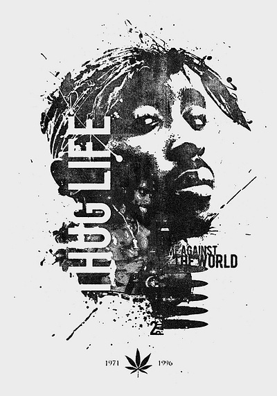 Me Against The World 2pac art grunge hiphop photoshop stencil thuglife tupac