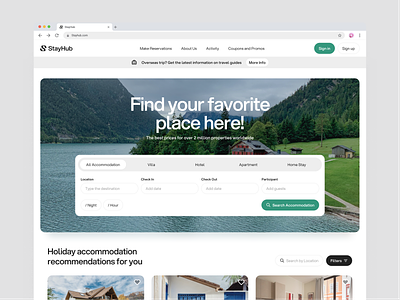 StayHub - Vacation Rentals & Experiences adventure clean destination detail page responsive simple tourism travel travel agency travel responsive traveler travelling trip ui uiux ux web app webapp website website design