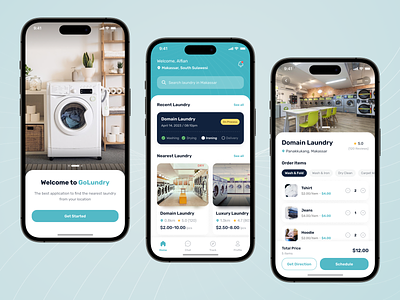 GoLundry - Laundry Service App clean cleanup clothes delivere dirty clothes find laundry find service hoodie jeans laundry location maps minimal mobile app order pickedup search service t-shirt uiux