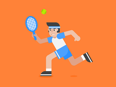 Tennis player character design digital art flat design graphic design illustration 2d kidlit vector illustration