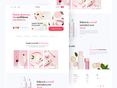 Landing Page Cosmetic - Beutyuu beauty clean cosmetic girl health home page lamding page landing page design skin skincare ui ui design ux web web design website website design