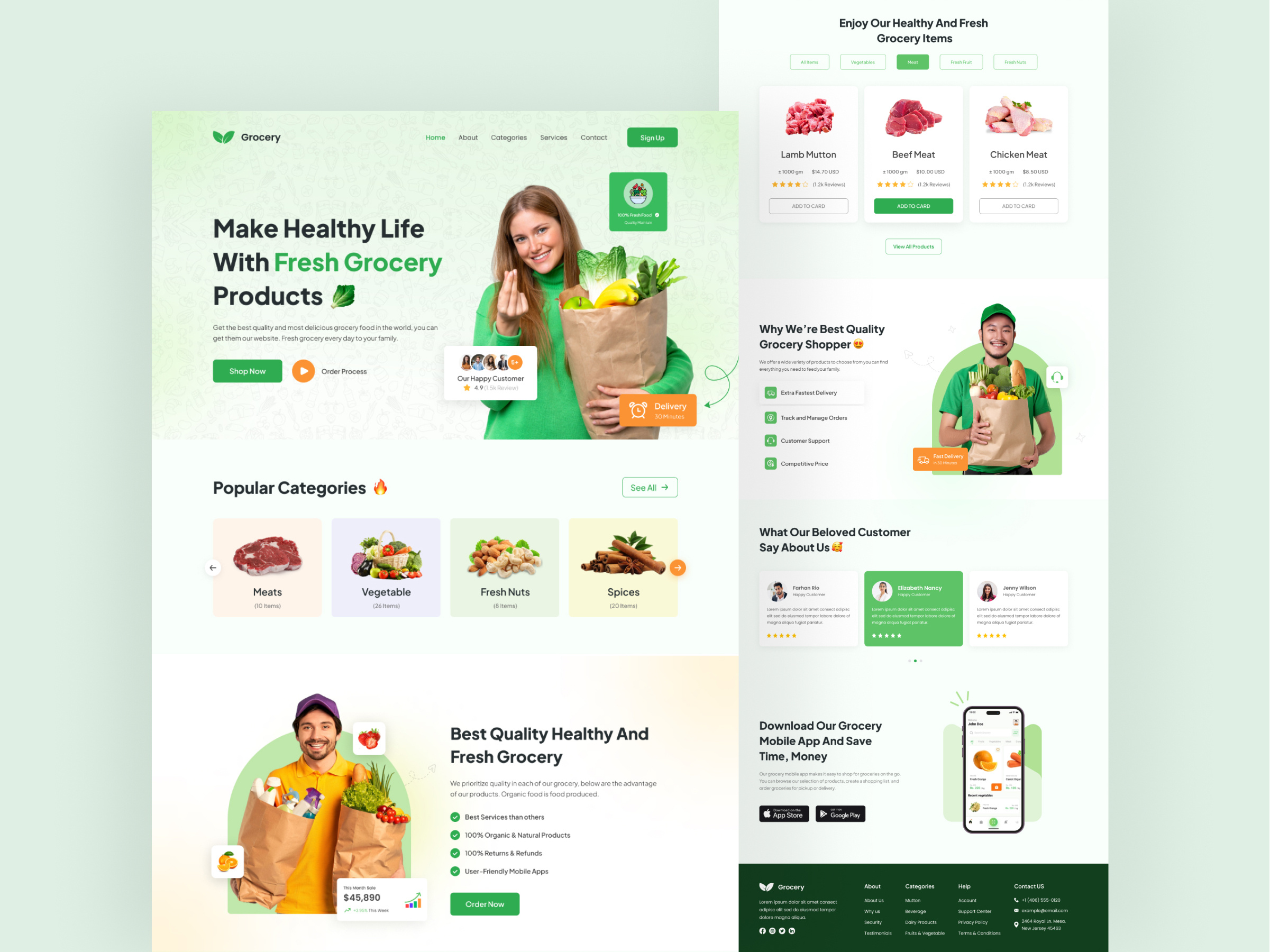 Grocery Website Landing Page Design Template app ecommerce figma design food fruit grocery landingpage landingpage ui market online shop online store restaurant super shop ui vegetable web design web template webpage website website ui