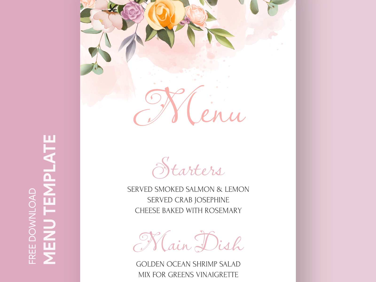 Wedding Dinner Menu Free Google Docs Template By Free Google Docs ...