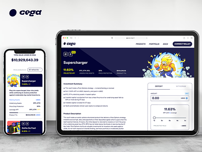 Cega.fi - Case Study app bitcoin branding btc clean design finance illustration logo nft trading ui ux web app web design website