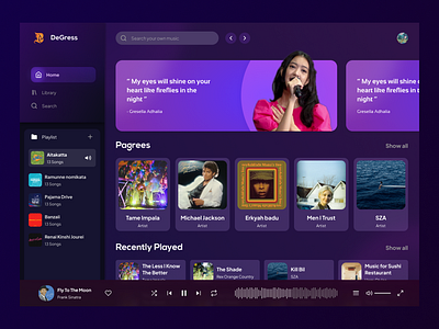 Dekstop Music Apps app design music music player ui ux web