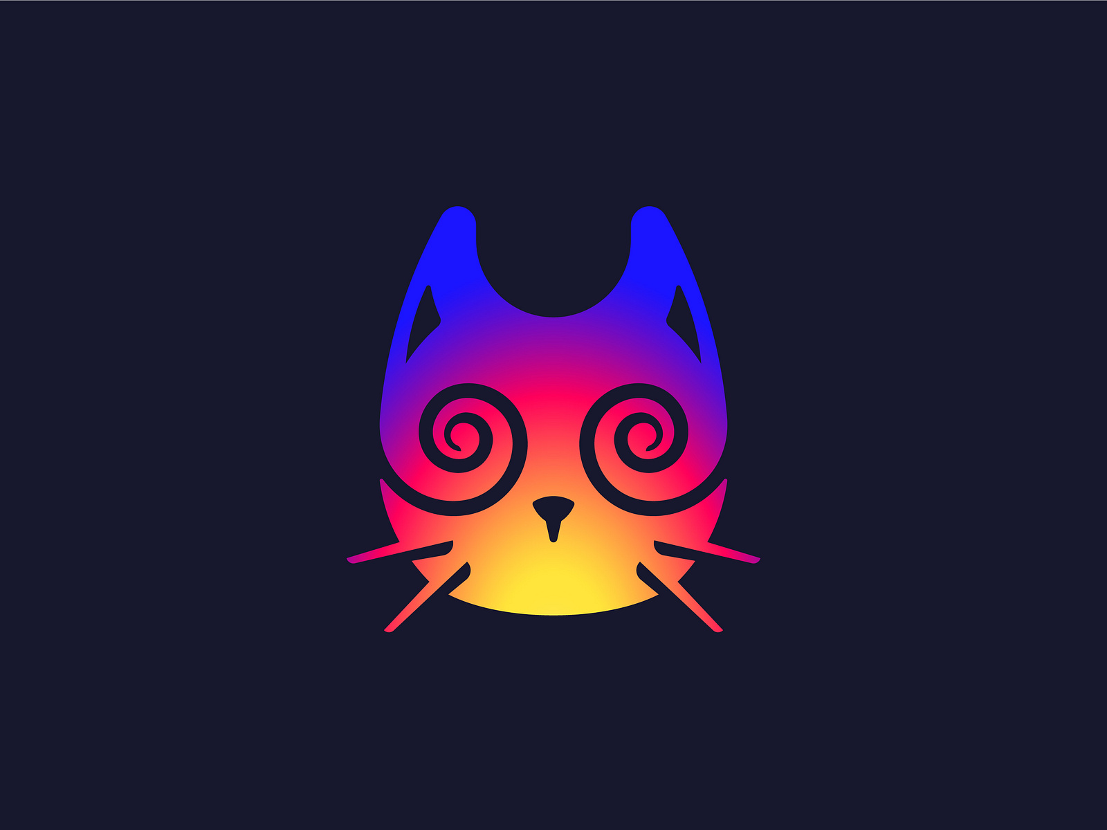 Hypnotized Cat Logo by Joeragan Design on Dribbble