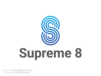 S letter + 8 logo mark 8 mark brand logo branding design logo logo branding logo designer logo mark logodesign logofolio minimalist logo s letter logo s8 logo super logo