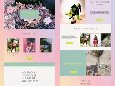 Sunshine Vibes Apparel Website boho website branding conscious design conscious logo conscious website design elevated logo elevated website graphic design hippie website website design y2k website