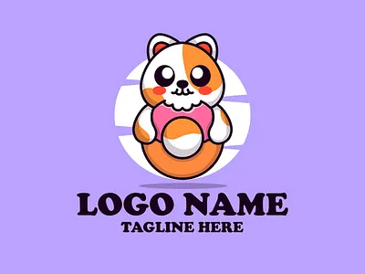 Cute Cat animal cartoon cat cute logocompany