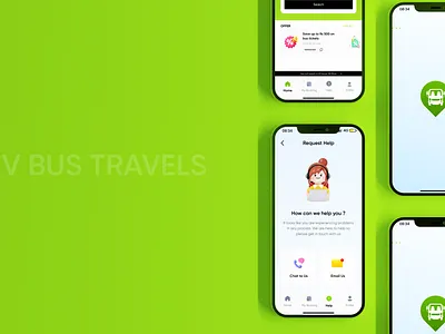 V Bus Travels - Bus Booking Mobile Application application boooking branding bus custom icon logo mobile product design travel ui ui design uiux ux design