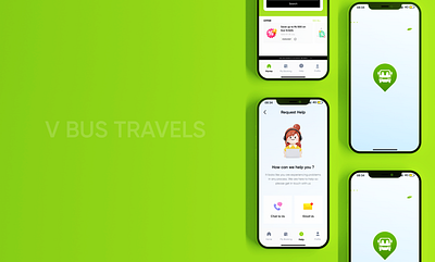 V Bus Travels - Bus Booking Mobile Application application boooking branding bus custom icon logo mobile product design travel ui ui design uiux ux design