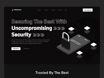 Cyber Security and Apps Security Landing page uiux