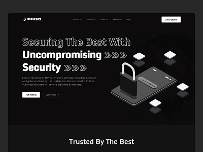 Cyber Security and Apps Security Landing page uiux