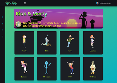 Landing Rick & Morty branding ui