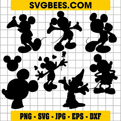 Mickey Mouse Silhouette SVG mickey mouse silhouette svg svgbees