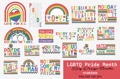 LGBTQ Pride Month SVG Design Bundle-01 gay festival sv love is love clipart