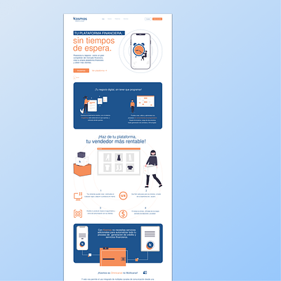 Landing Page Kosmos animation cash design logo ui ux vector