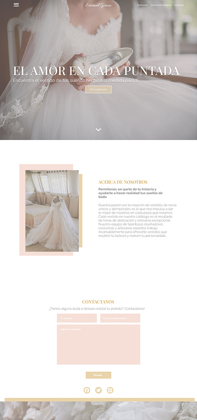 Web Design for a Bridal Boutique animation app branding bride design dress fashion figma flat landing page minimal online shop ui uiux ux uxui web website website design wedding