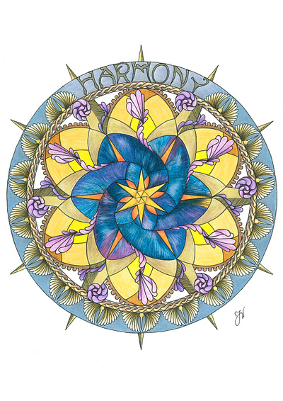 Harmony belle epoque crayons design graphic design illustration mandala