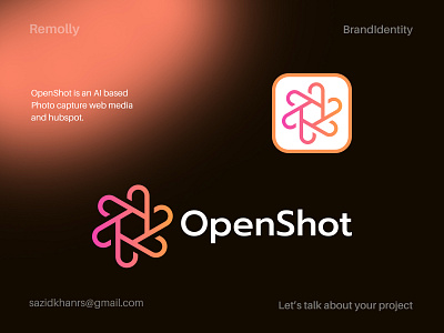 OpenShot logo design brand logo branding clean logo latest logo latest logo mak loto mark minimal logo new logo new logo mark super logo mark