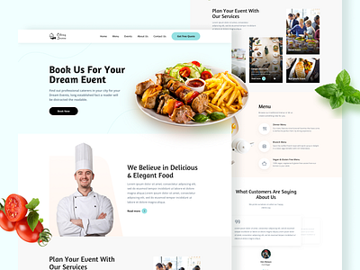Catering service Web UI app branding design ui ux