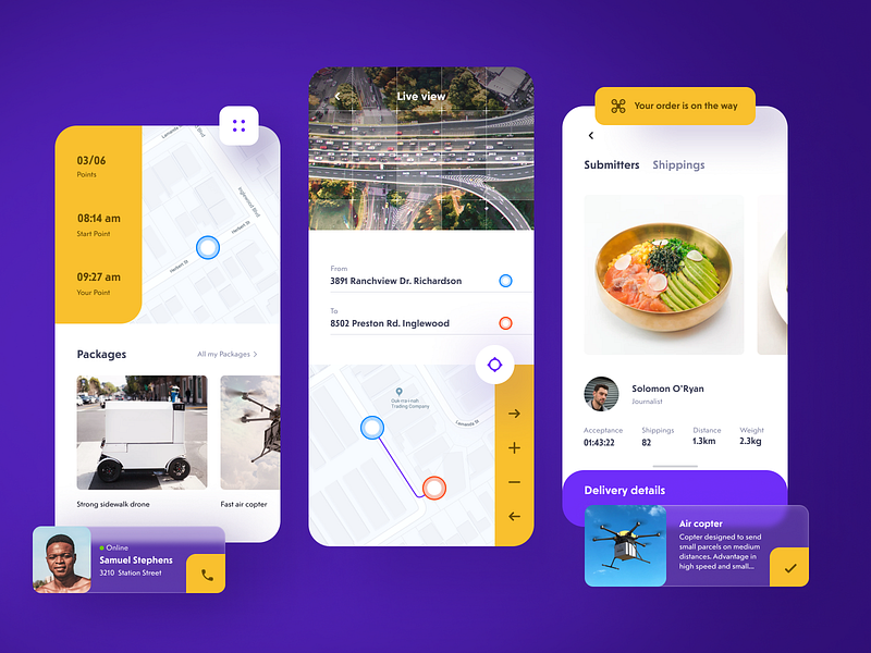 Drone Delivery Mobile App design: iOS Android ux ui designer android android app design android app designer app app design app interface app interface designer app ui design app ui designer application application design apps ui design ios iphone mobile mobile app mobile app design mobile applications design mobile ui mobile ui designer