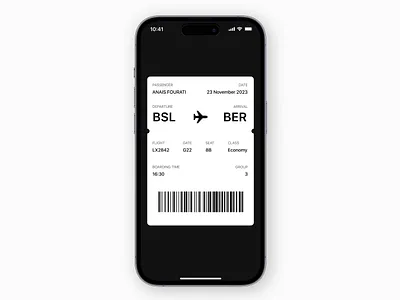 Boarding Pass app application boarding boarding pass clean daily ui dailyui dark design interface ios iphone light mobile pass ticket ui ui design uidesign user interface