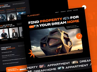 Real Estate Website Design | Landing Page UI apartment art flamekast futuristic homepage house landing page landingpage midjourney properties real real estate real estate landing page real estate ui real estate web real estate website uiux unreal webdesign website