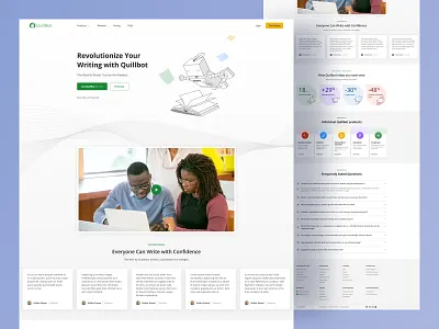 QuillBot - AI Writer & Grammar Tool Landing Page ai ai platform ai powered design ai writer assistant content writing copywriting creative pattern deep learning grammar tool landing page neural networks platform saas landingpage text generator visual art website concept