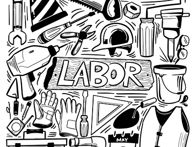 Free Labor Day Doodles (AI) doodle doodle download free doodle free download free illustration free vector freebie illustration illustrator labor labor day labor day doodle vector vector design vector download
