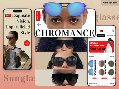 Ray-Ban Elegant Sunglasses Store App 3d app design bold branding clean concept dashboard design ecom elegant graphic design illustration logo luxurious minimal shop sunglass app sunglasses ui ux