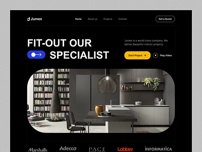 Jumex - Interior & Architecture Website architect architecture building decor design home page homedecor interior interior architecture interior design interior website landing page minimalist room ui ui design user interface design ux design web design website design