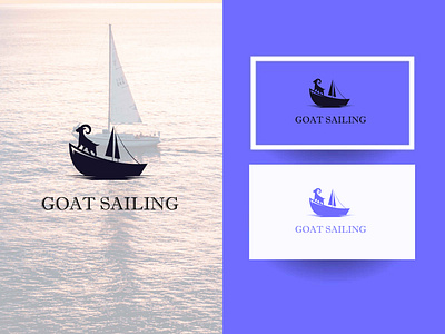Goat sailing logo design. Goat with a boat logo app apps logo boat branding design goat gradient logo illustration logo logo design nature ocean sailing sea travel ui vector
